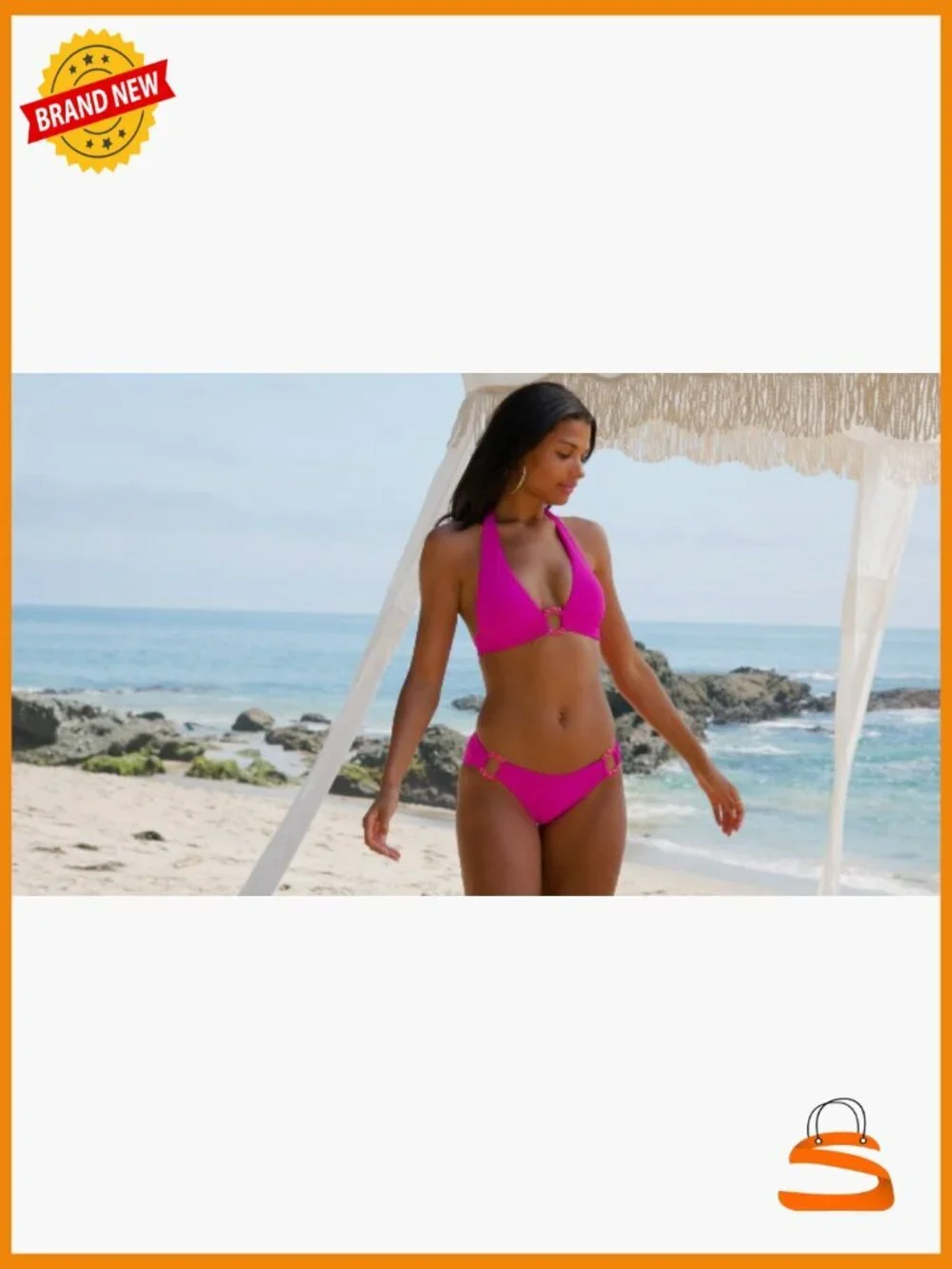 Small Hipster Bikini Bottom, Cheeky Coverage, High Rise, Nylon Spandex